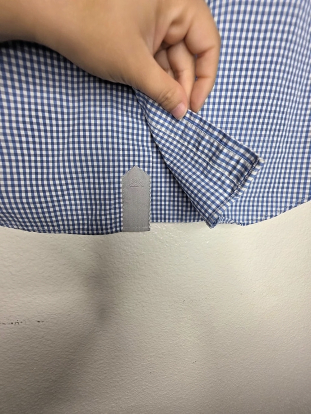Banana Republic Leggiuno Men's Blue/White Gingham Slim Dress Shirt Size Small - Picture 12 of 14